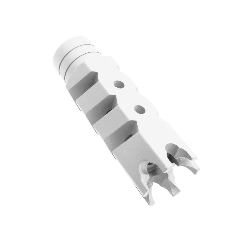 AR-15/.223/5.56 Shark Muzzle Brake 1/2x28 Pitch Thread - Cerakote Bright White